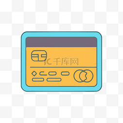信用卡图标显示在灰色背景上 向