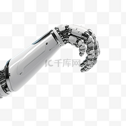 人工智能概念，手臂由二进制代码