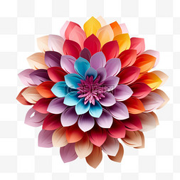 立体折纸花朵图片_AICG折纸花朵元素立体免抠图案
