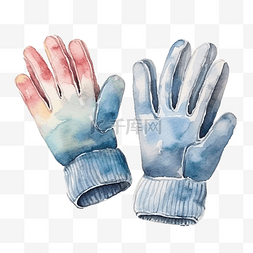 水彩冬季手套