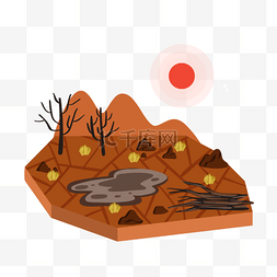 水彩纹理纸底纹图片_太阳暴晒的沙漠干涸地区