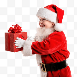 孩子的笑声图片_圣诞树附近的孩子和圣诞老人