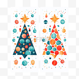 几何彩色快图片_具有彩色几何形状的圣诞海报模板