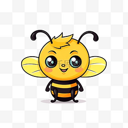 卡通昆虫水彩图片_黄黑可爱卡通蜜蜂元素
