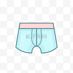 泳裤图标图片_蓝色和粉色平角内裤的插图 向量