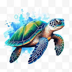 海龟水色png插图海洋动物