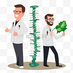 脊椎按摩疗法剪贴画两名医生站在