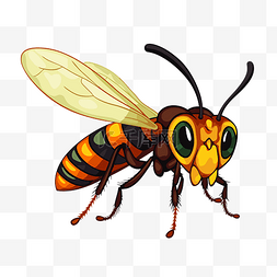 卡通大翅膀蜜蜂图片_大黄蜂剪贴画卡通黄蜂在白色背景