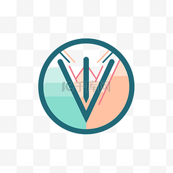 v用户图片_字母 V 标志，周围有彩色丝带 向