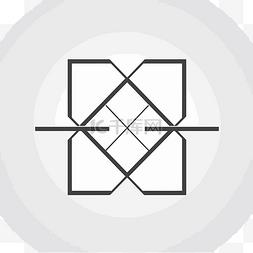 几何正方形的黑白设计 向量
