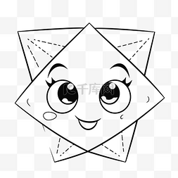 猫形折纸星星以太阳的形状着色 