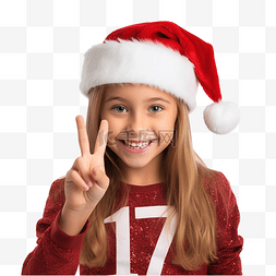 庆祝圣诞假期的女孩数第一号标志