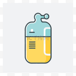 释放氧气图片_蓝色和黄色水瓶图标 向量