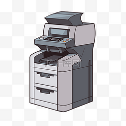 复印机剪贴画传真打印机卡通插图