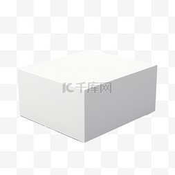 盒子样机正方形图片_空白白色纸板箱样机