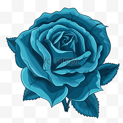 蓝玫瑰剪贴画 白色背景上的蓝玫
