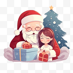 女人送男人礼物图片_圣诞老人给家里熟睡的小可爱女孩