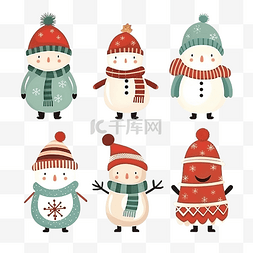 冬季人物系列图片_圣诞装饰冬季元素系列卡通人物设