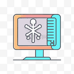 计算机显示器的标志上有一个十字