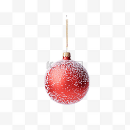 雪松枝图片_挂在雪覆盖的松树上的红色圣诞装