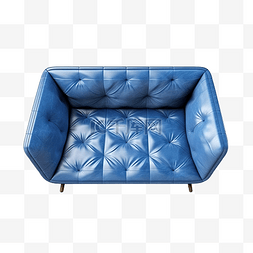 3d 家具现代顶视图蓝色织物双人沙