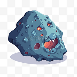 小行星剪贴画岩石上白色背景卡通