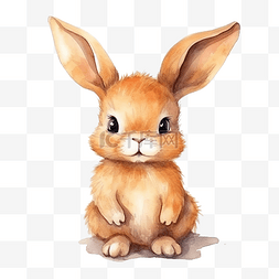 復活節兔子图片_可爱的水彩兔子