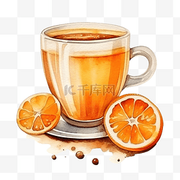 伯利兹玫瑰图片_水彩橙色浓缩咖啡