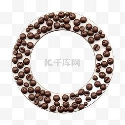 甜圈背景图片_环形轨道形状的巧克力片 3d 插图