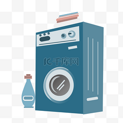 洗衣液去渍图片_滚筒洗衣机家用电器蓝色