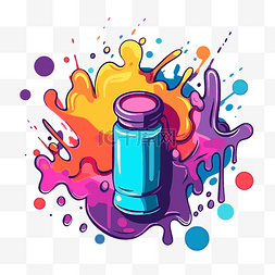 颜色剪贴画彩色瓶子涂漆卡通 向