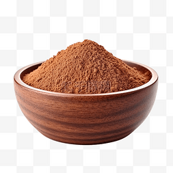 碗中的豆子图片_隔离木碗中的速溶咖啡粉