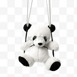 工作室里挂着铁环的白色泰迪熊熊