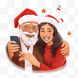 等待车回家的人图片_侄女和祖父母庆祝圣诞节在网上通