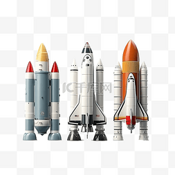 可爱集合图片_火箭和行星 3d 效果图集合