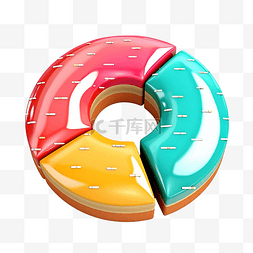 加载表图片_甜甜圈图 3d 插图