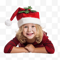 美丽而积极的小女孩躺在圣诞树下