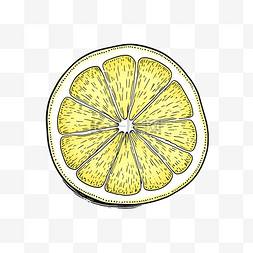 柑橘图标图片_半柠檬线性涂鸦