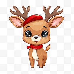 鹿头图片_可爱的圣诞鹿的脸所有元素都是孤