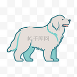 金毛猎犬图标白色小狗图标矢量图