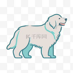 用素材图片_金毛猎犬图标白色小狗图标矢量图