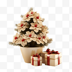 圣诞形象与传统饮料蛋酒小圣诞树