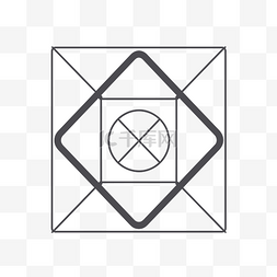 正方形有两条相交线，表示圆中的