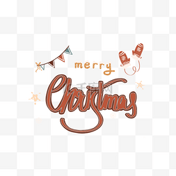 圣诞嘉年华字体图片_圣诞快乐横图红色可爱手套