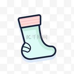 袜子图标图片_寒冷季节的矢量图标有一只粉色和