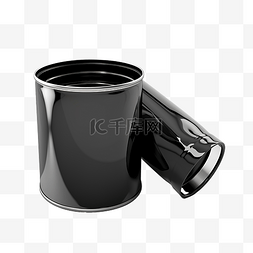 调色板黑色图片_打开带有黑色油漆的罐头