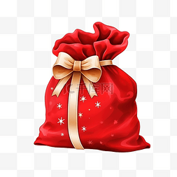 圣诞老人红色袋子与孤立的礼品盒