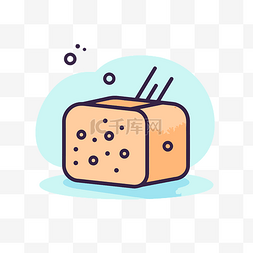面包背景主图图片_一片奶酪面包的平面矢量平面图标