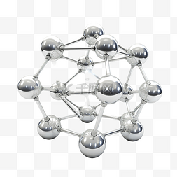 分子原子图片_分子和巴基球结构生物技术概念