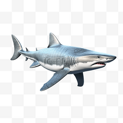 海洋素材墙绘图片_鲨鱼捕食者孤立 3d 渲染